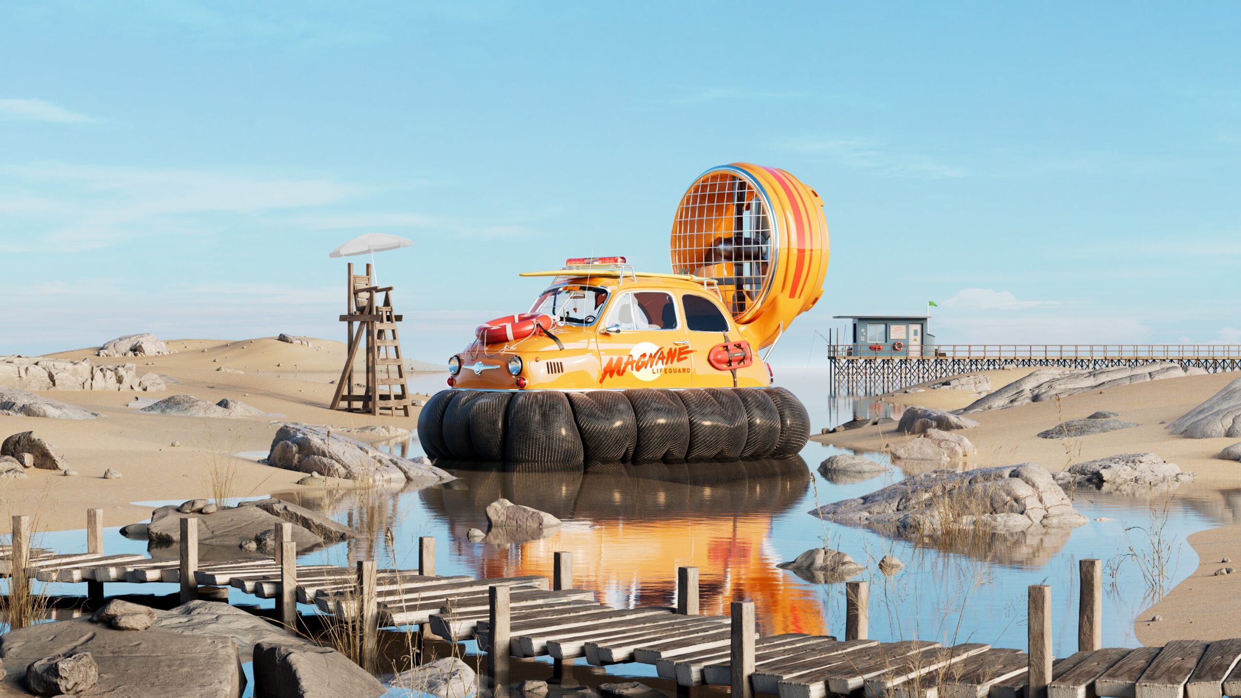 Motion design 3D — Summer Ride par Alban Contrepois · JD Motion Agent